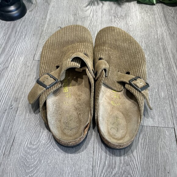 Birkenstock Boston Clogs 25th Anniversary Mules SZ: 41 W 10 M 8 Corduroy Leather - Picture 5 of 11